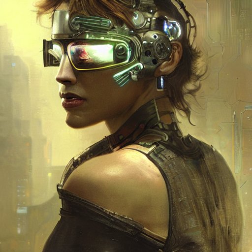 AI-generated art, girl with futuristic head gear, sci-fi, 